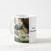 Waldrapp ibis Black Feathered Bird Mok (Voorkant links)