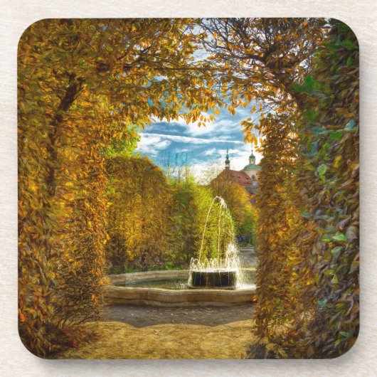 Waldstein Garden Fall Harde Plastic Coaster Bier Onderzetter (Voorkant)