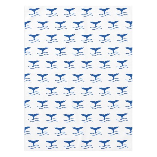 Wale blauwe witte patroon moderne zomerkust tafelkleed (Voorkant)