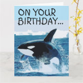 WALE FUNNY BIRTHDAY GIANT Wenskaart Kaart (Gele Bloem)