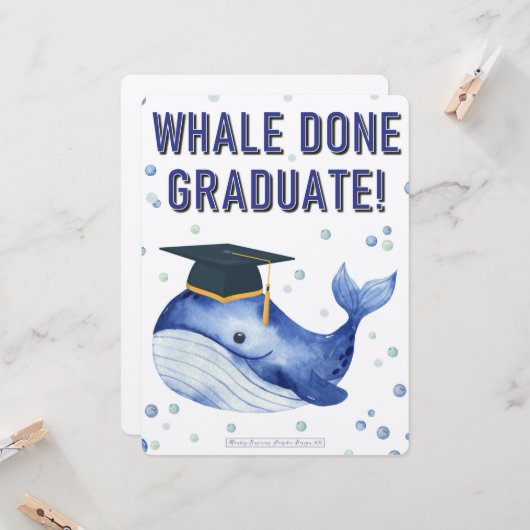 WALE GEDAAN AFSTUDEREN! KAART (Voorkant / Achterkant in situ)