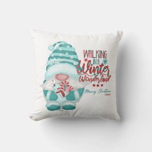 WALEN IN EEN WINTER WONDERLAND Gnome kerstmis Kussen