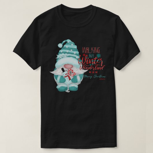 WALEN IN EEN WINTER WONDERLAND Gnome kerstmis T-shirt (Design voorkant)
