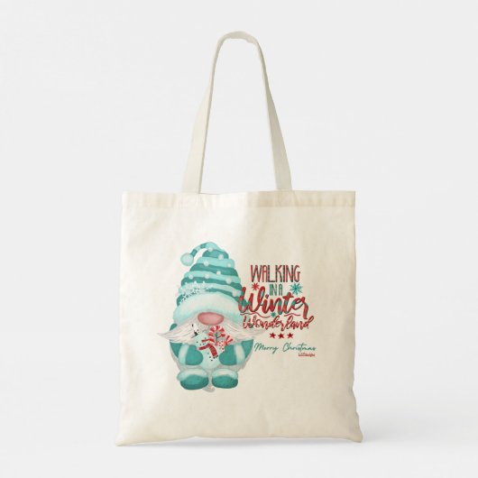 WALEN IN EEN WINTER WONDERLAND Gnome kerstmis Tote Bag (Achterkant)