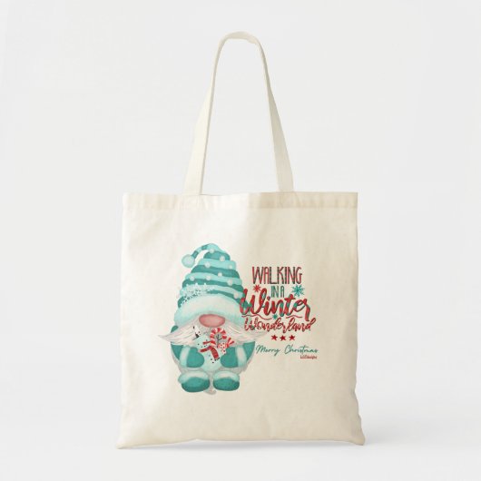 WALEN IN EEN WINTER WONDERLAND Gnome kerstmis Tote Bag (Voorkant)