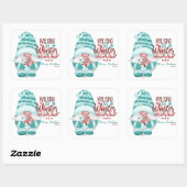 WALEN IN EEN WINTER WONDERLAND Gnome kerstmis Vierkante Sticker (Vel)