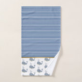 WALEN VAN EEN TIJDSBLAUWE STRIPE BATHROOM TOWEL SE BAD HANDDOEK (Handdoek)