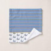 WALEN VAN EEN TIJDSBLAUWE STRIPE BATHROOM TOWEL SE BAD HANDDOEK (Wasdoekje)