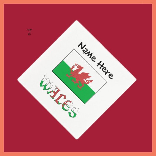 Wales and Welsh Flag met Jouw naam Servet