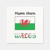 Wales and Welsh Flag met Jouw naam Servet (Voorkant)