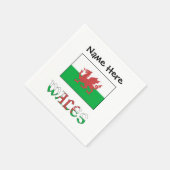 Wales and Welsh Flag met Jouw naam Servet (Hoek)