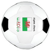Wales and Welsh Flag met Jouw naam Voetbal (Gedraaid)