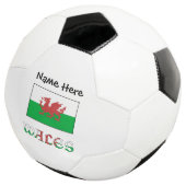 Wales and Welsh Flag met Jouw naam Voetbal (Drie kwart)