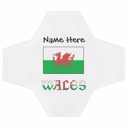 Wales and Welsh Flag met Jouw naam Voetbal (Enkel)