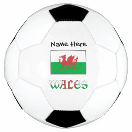 Wales and Welsh Flag met Jouw naam Voetbal