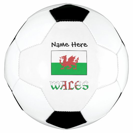 Wales and Welsh Flag met Jouw naam Voetbal (Voorkant)