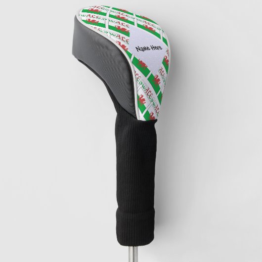 Wales and Welsh Flag Tiled Personalized Golfheadcover (Schuin)