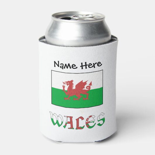 Wales and Welsh Flag with Your Name Blikjeskoeler (Blikje Voorkant)
