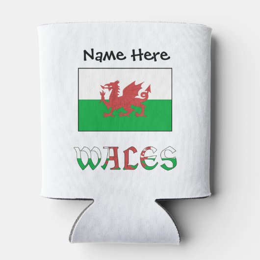 Wales and Welsh Flag with Your Name Blikjeskoeler (Achterkant)