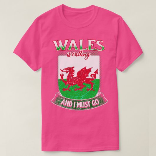 Wales belt en ik moet gaan t-shirt (Design voorkant)