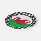 Wales Bord, buffalo plaid & Welsh Flag Papieren Bordje (Gekanteld)