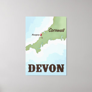 Wales, British Isles Vintage Travel poster. Canvas Afdruk
