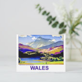 Wales, Cader Idris en Afon Mawddach, vintage Briefkaart (Staand voorkant)