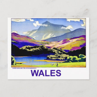 Wales, Cader Idris en Afon Mawddach, vintage Briefkaart