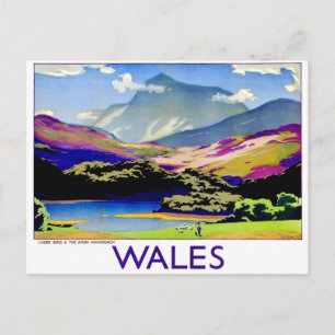 Wales, Cader Idris en de Afon Mawddach, vintage Briefkaart