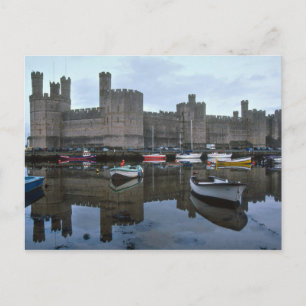 Wales, Caernarfon kasteel, een van Edward's Briefkaart