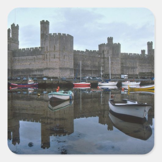 Wales, Caernarfon kasteel, een van Edward's Vierkante Sticker (Voorkant)