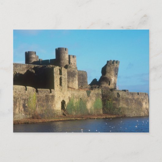 Wales - Caerphilly castle, met een uitzicht van he Briefkaart (Voorkant)