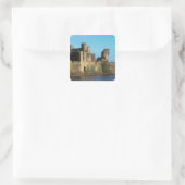Wales - Caerphilly castle, met een uitzicht van he Vierkante Sticker (Tas)