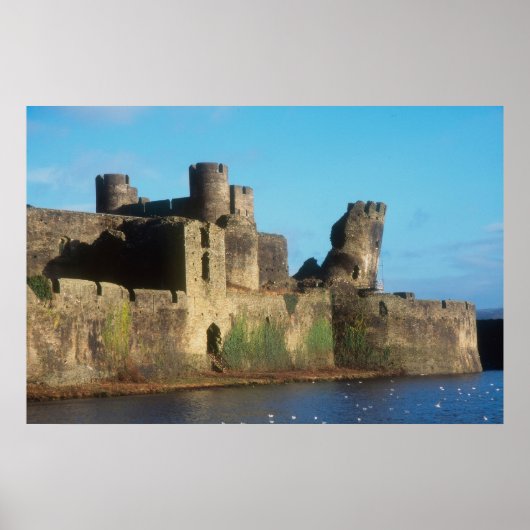 Wales - Caerphilly kasteel, met uitzicht op de Poster (Voorkant)