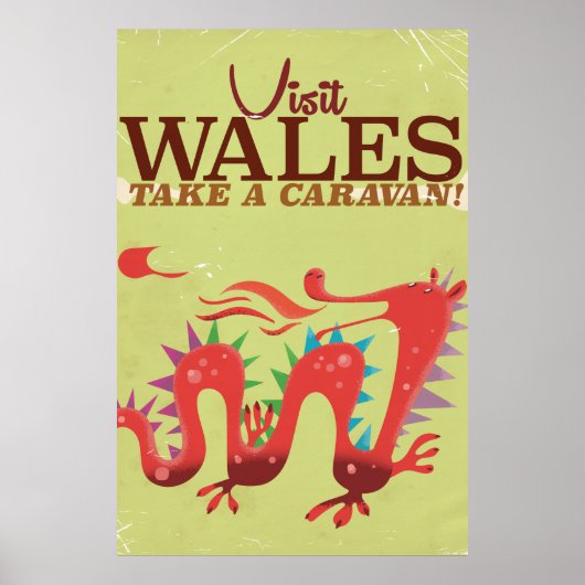 Wales Caravan Vacation vintage poster (Voorkant)