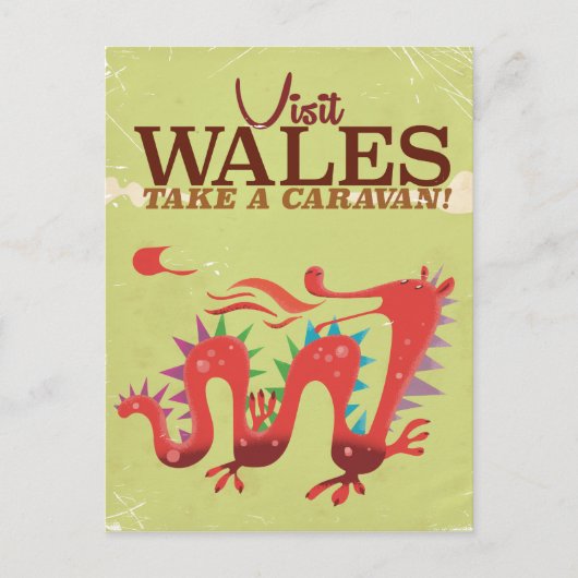 Wales Caravan Vacation vintage poster Briefkaart (Voorkant)