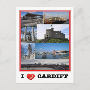 Wales - Cardiff - I Love - Briefkaart