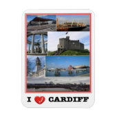 Wales - Cardiff - I Love - Magneet (Verticaal)