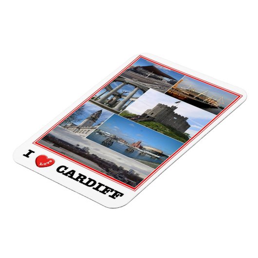 Wales - Cardiff - I Love - Magneet (Linkerzijde)