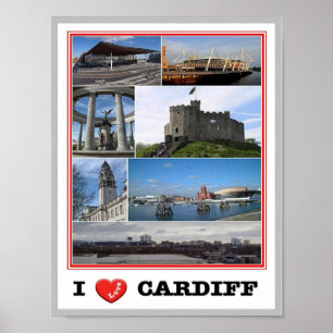 Wales - Cardiff - I Love - Poster