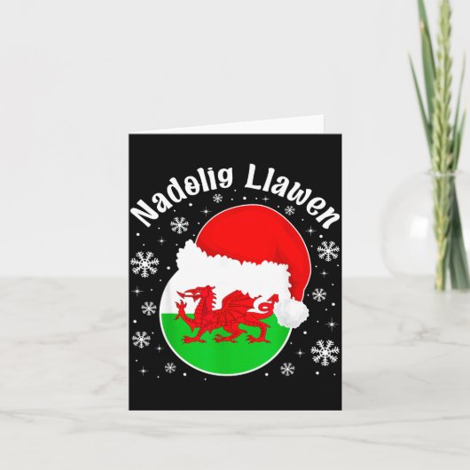 Wales Christmas Welsh Christmas Greeting Nadolig L Kaart (Voorkant)