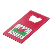 Wales Creditkaart Flessenopener (Voorkant Gekanteld)
