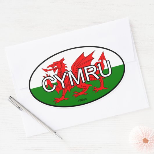 Wales CYMRU Euro Sticker (Envelop)