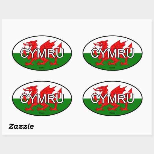 Wales CYMRU Euro Sticker (Vel)