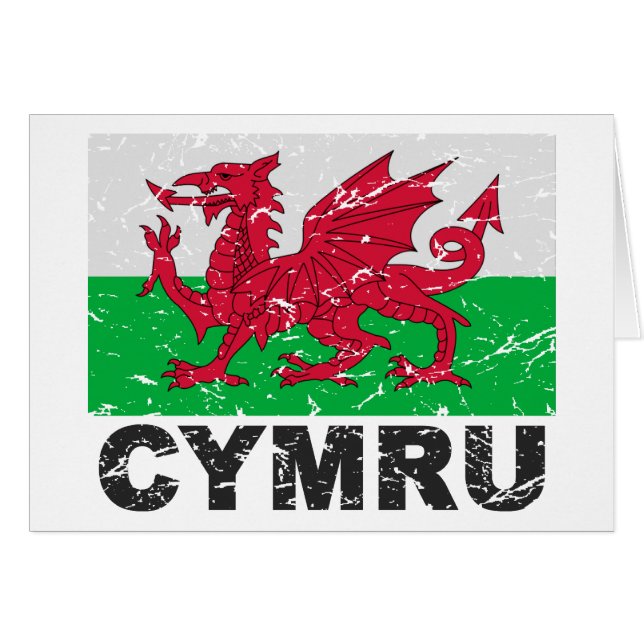 Wales CYMRU  Flag (Voorkant Horizontaal)