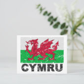 Wales CYMRU  Flag Briefkaart (Staand voorkant)