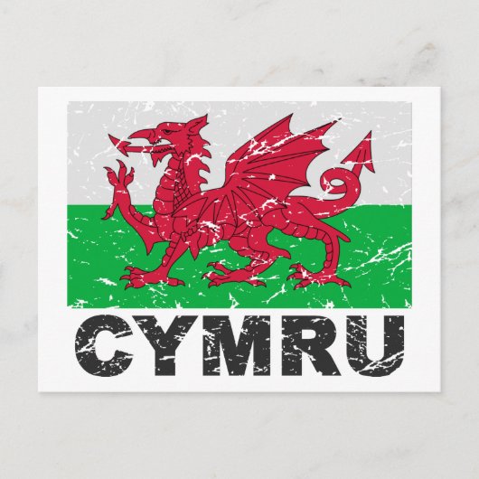 Wales CYMRU  Flag Briefkaart (Voorkant)