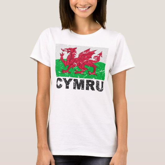 Wales CYMRU  Flag T-shirt (Voorkant)
