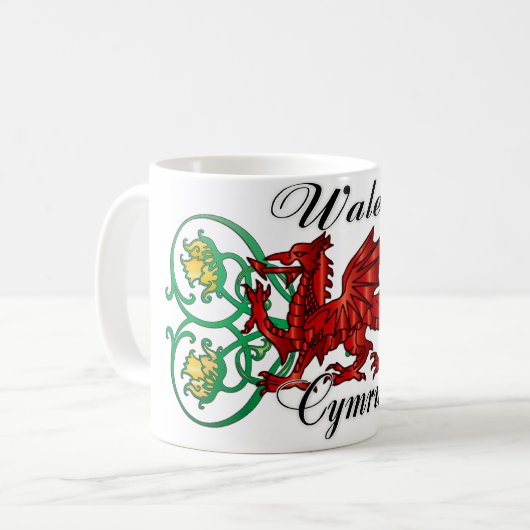 Wales, Cymru, Welsh Mok met Dragon & Daffodil (Voorkant links)