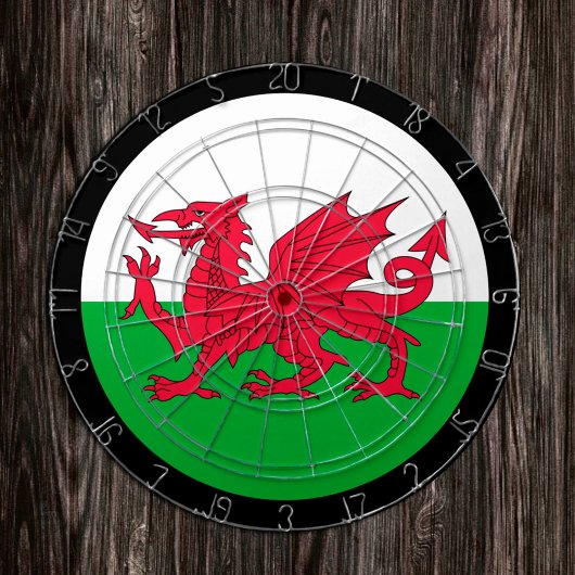 Wales Dartboard & Welsh Flag darts / game board Dartbord